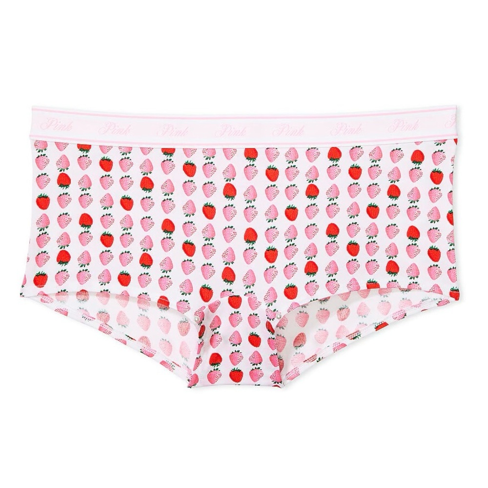 Victoria’s Secret PINK Strawberry Print Pink Boyshort Panty, SIZE XL